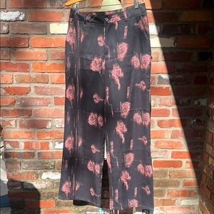 Cider Floral Rose  Patterned Trouser Pants size Medium